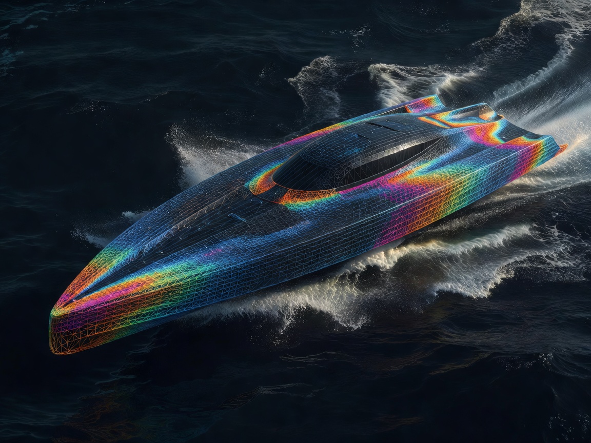 Advanced CFD Mesh Analysis of High Speed Boat Hull Under Water Pressure