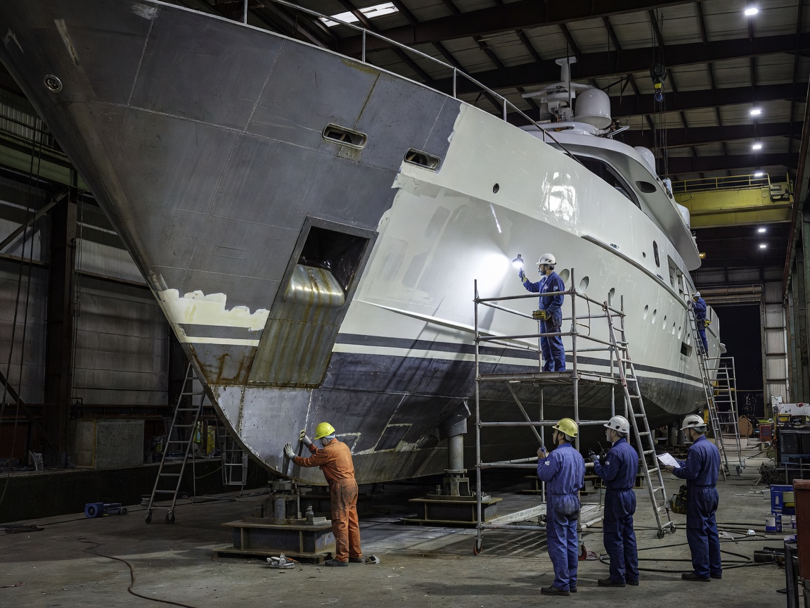 Drydock Superyacht Refit Bow Inspection