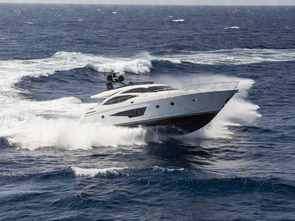 Rankripplepremier Luxury Yacht Slicing Through Water Waves at High Speed