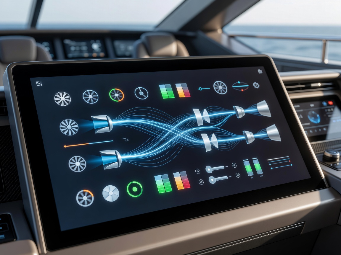 Superyacht Propulsion System Digital Control Dashboard Screen